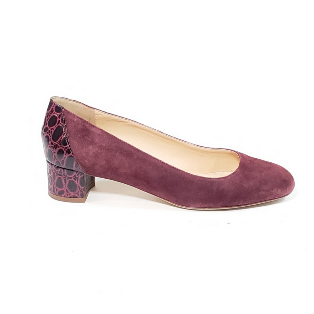 J. Crew Evelyn Pumps Croc Embossed Block Heel
